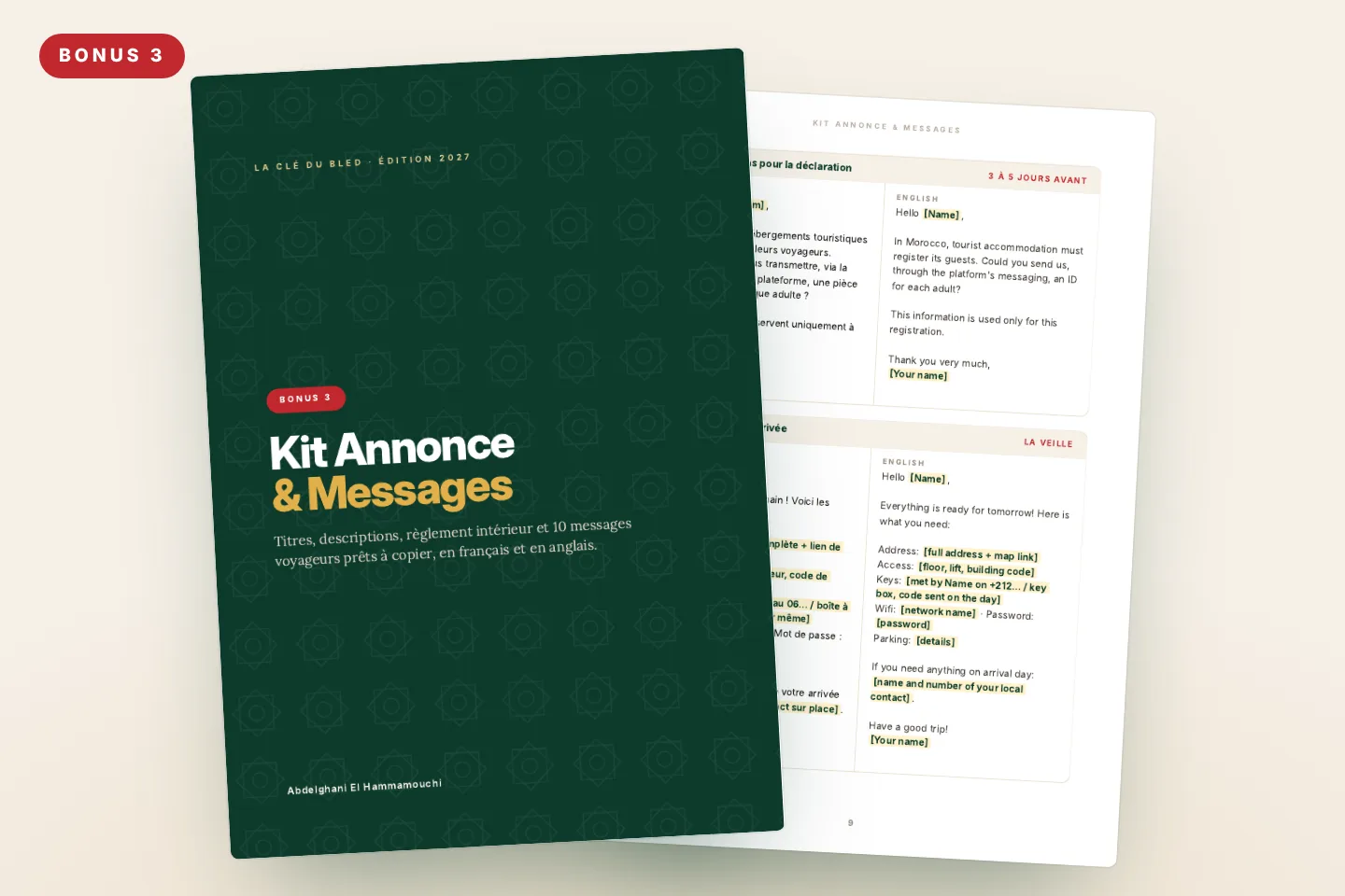 Aperçu du kit annonce et messages